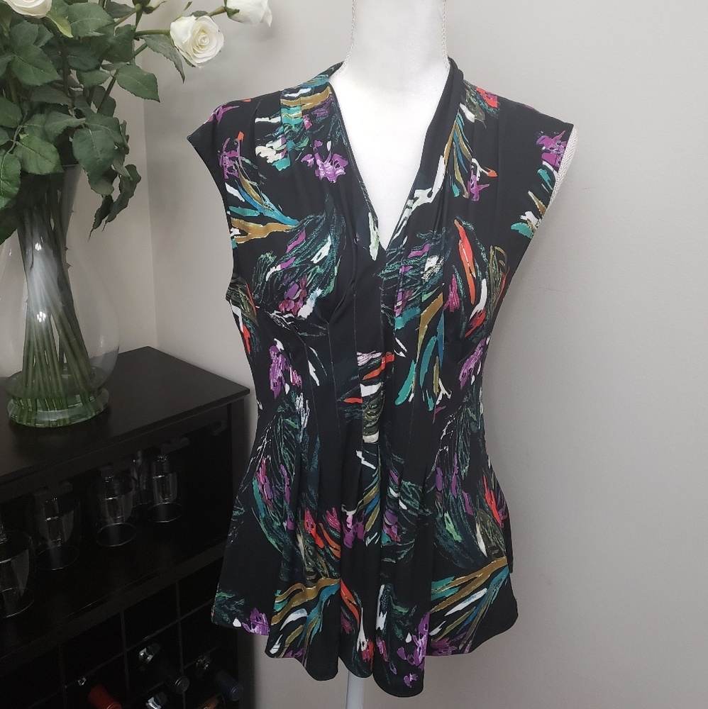 Catherine Melandrino Sleeveless Printed Blouse